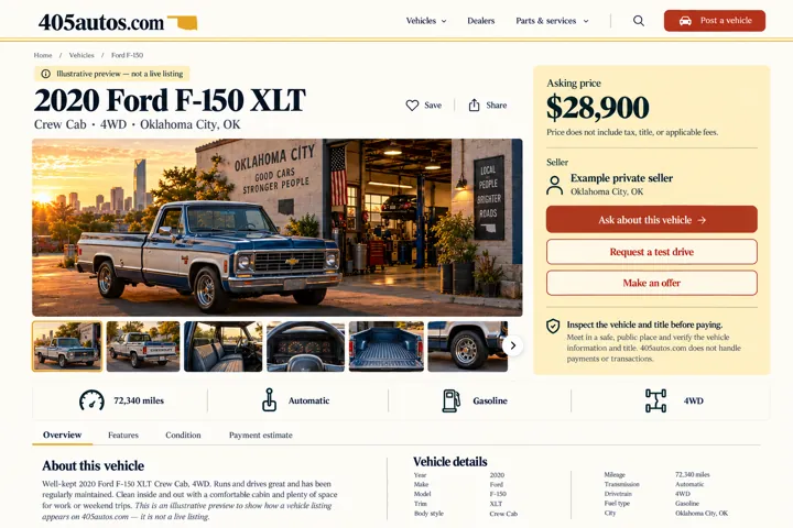 2020 Ford F-150 Listing Mockup