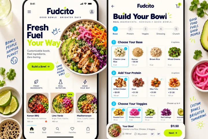 Fudcito Bowl Lab mobile ordering