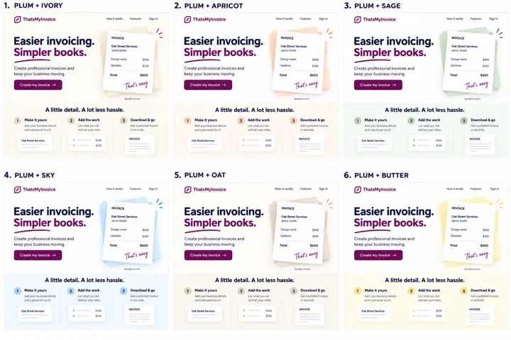 Six Plum Website Color Directions